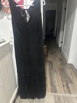 Beautiful Black Sparkly Dress New Size Large 