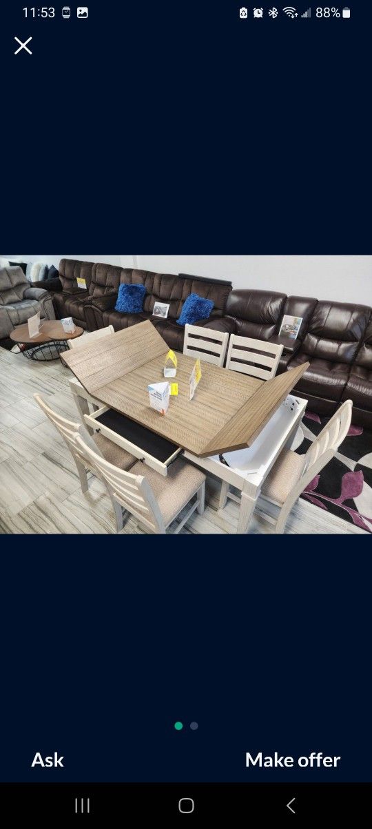 Jessica Dining Table Sets W/6 Chairs $599 Wow!!! Same Day Delivery Available