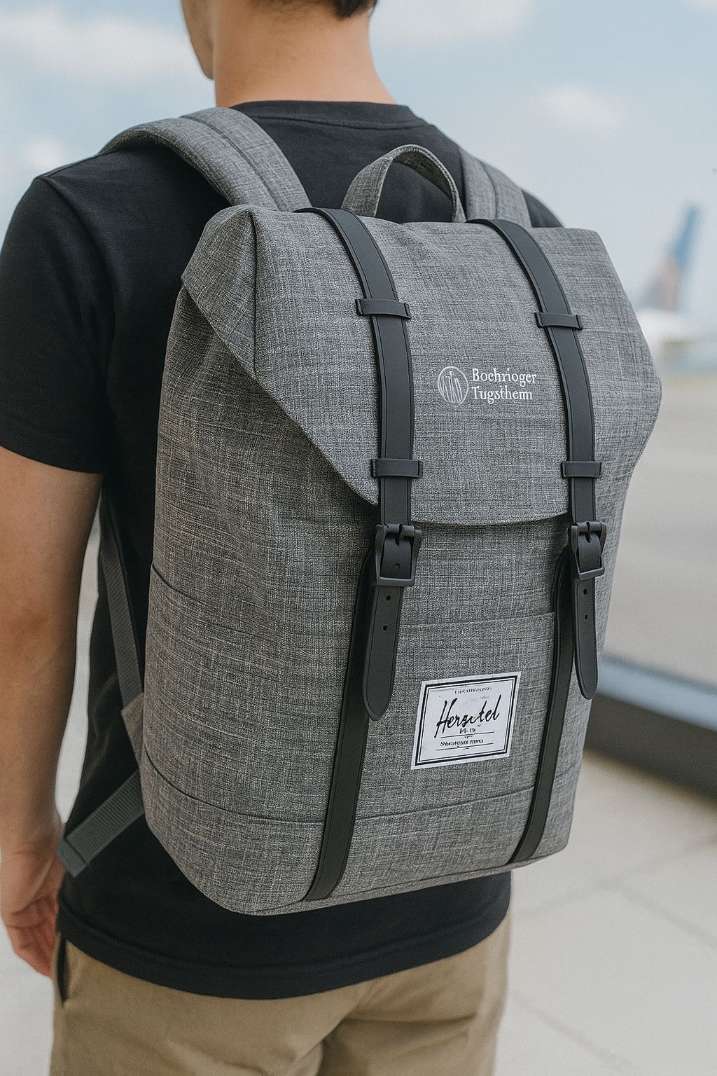 Stylish Herschel Roll‑Top Backpack – All‑Season Travel Essential $15