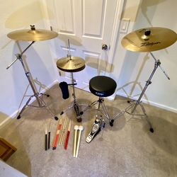 Complete Drum Set Hardware And Zildjian Cymbals A mastersound Yamaha PDP Boom Stands Throne DW6000 Hihat $375 Cash 2401 N. Euclid Ave. Upland 91784