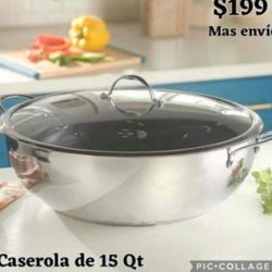 Caserola De Princess House De 15 Qt Con Teflon Nueva 