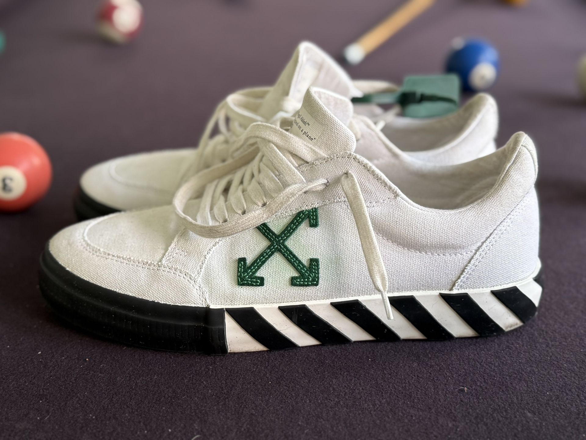 Off White Vulcanized Low Green/white Sz10