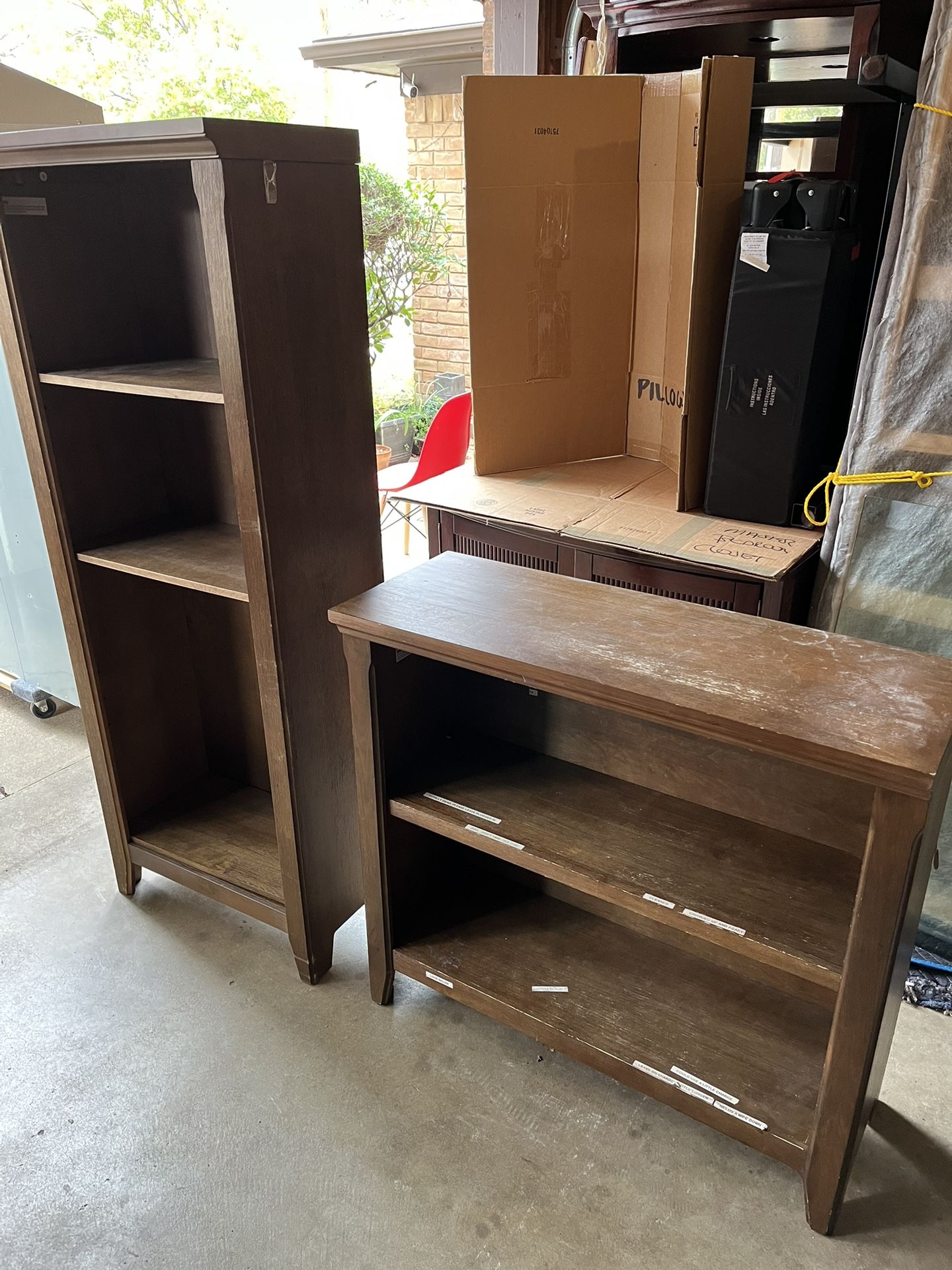 2 Wooden  Bookshelves 