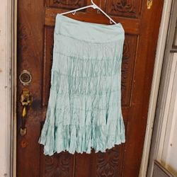 Mint Green Layered Silky Vintage Women's Dress S