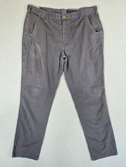 Carhartt Men Gray Canvas Relaxed Fit Work Pants 40x34