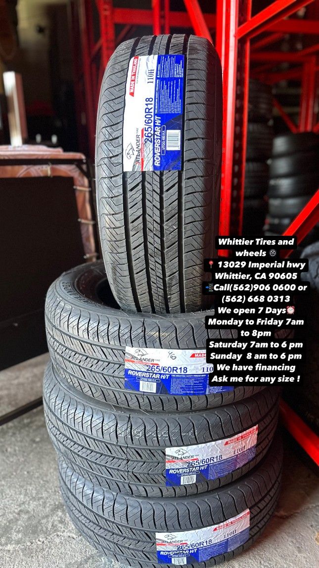 SET OF NEW TIRES 265/60R18 ATLANDER HT , INCLUDING MOUNTING AND BALANCING. ASK ME FOR ANY SIZE OR BRAND, WE HAVE THE BEST PRICES OF CALIFORNIA Collectibles & Art
