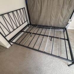 Zinus metal full bed frame with mattress