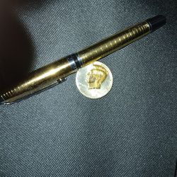 Monte Blanc Style Pen And Kennedy Half  In 24 Karat Gold 