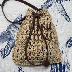 Raffia Ego  Pouch