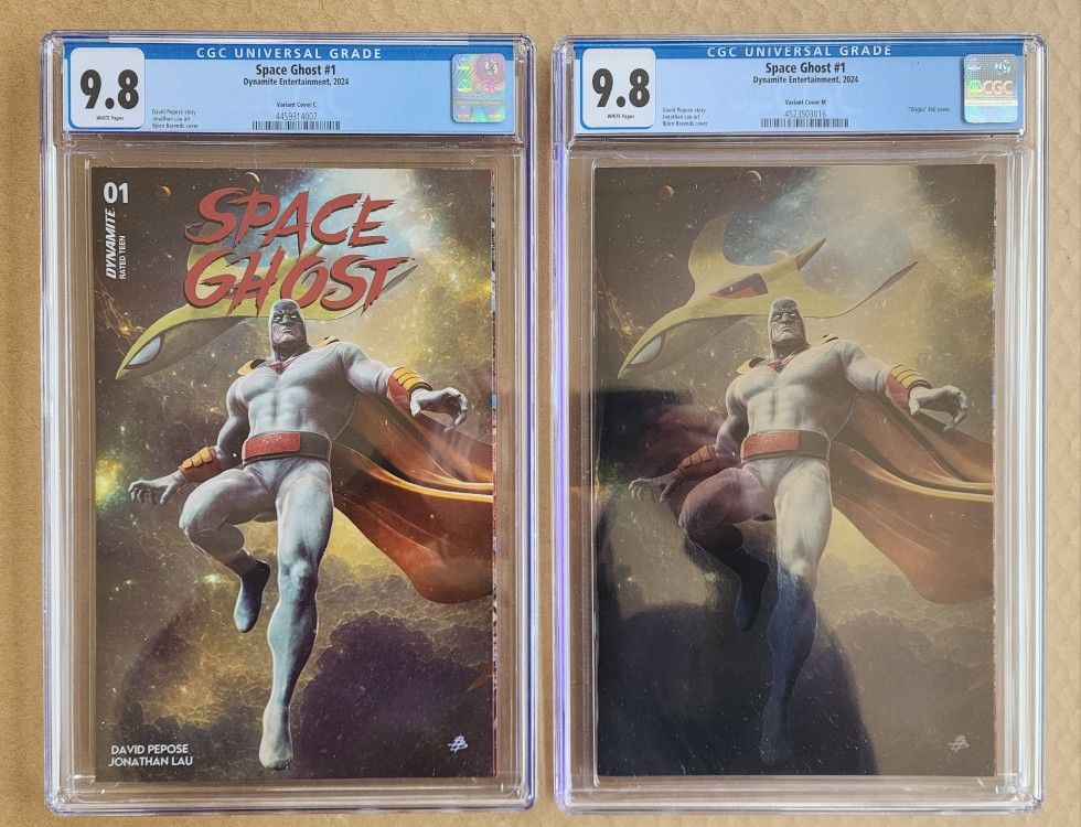 Space Ghost 1 (CGC 9.8) Bjorn Barends Variant Cover C
&
Space Ghost 1 (CGC 9.8) Bjorn Barends Virgin Variant Cover M