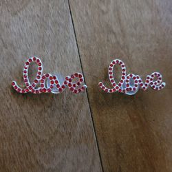 Lot Of 2 Metal Love Shoe Charms 