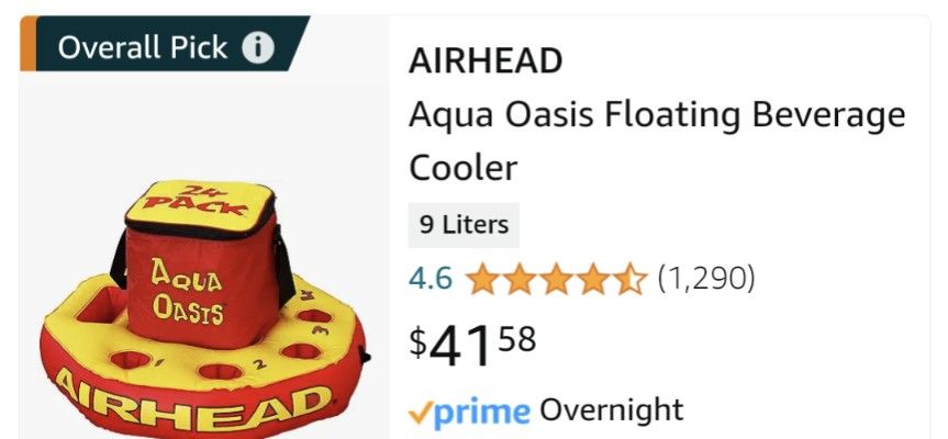 Airhead Aqua Oasis Floating Cooler 