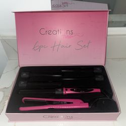 Pink Curling Iron & Straightener Set 