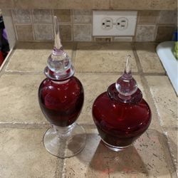 Vintage Red Perfume Bottles