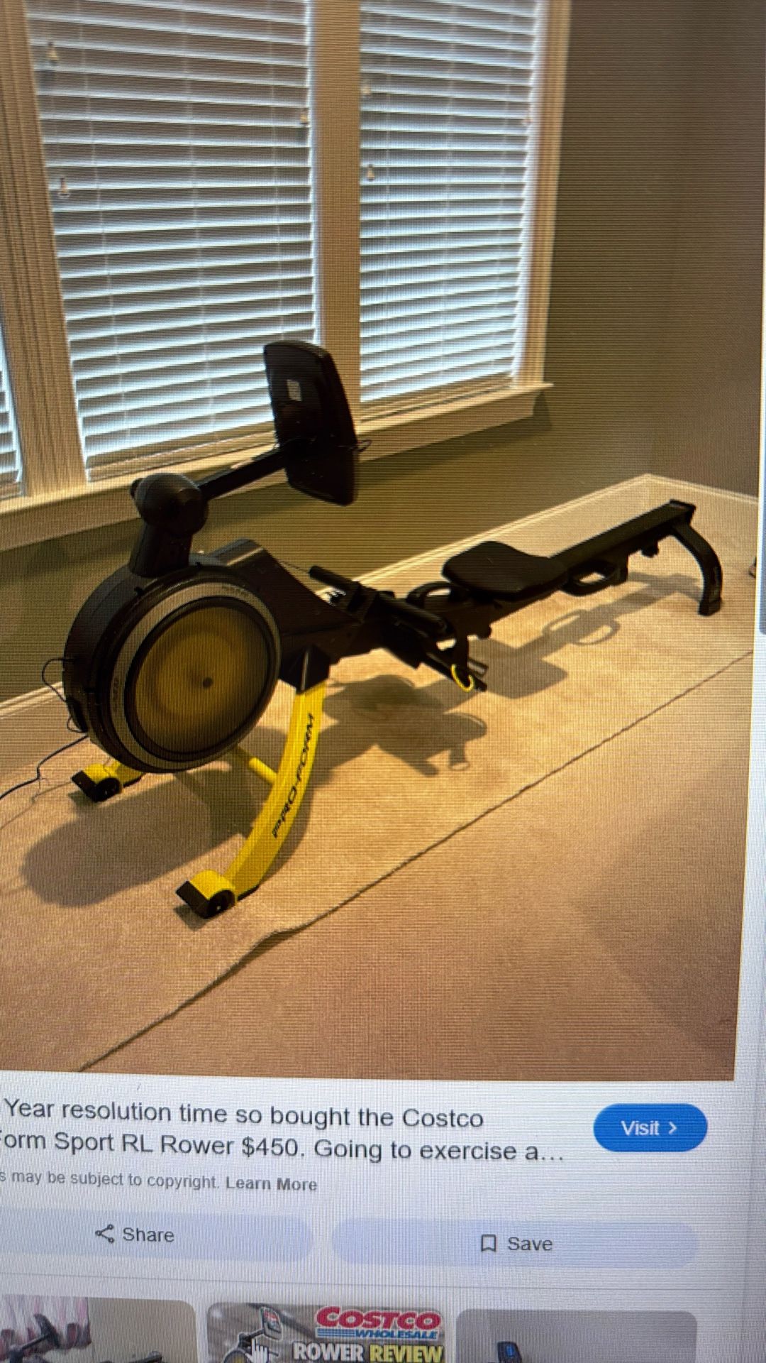 New Costco rowing Machine