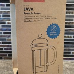 BODUM JAVA FRENCH PRESS 34 OZ / 8 CUP BOROSILICATE SHATTER PROOF GLASS - MADE IN PORTUGAL