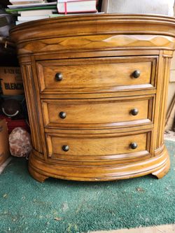 Oak wood barrel nightstand