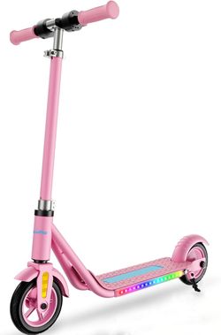 Electric Scooter for Kids 6+ 150W Motor Bluetooth Speaker 10 MPH LED Display Adjustable Height Colorful Lights