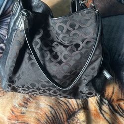 Coach, Black , Purple On The Inside, Size Large