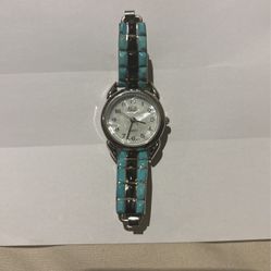 Rare” Nadia” QUARTZ  & Silver Women’s Watch With Japanese Turquoise 