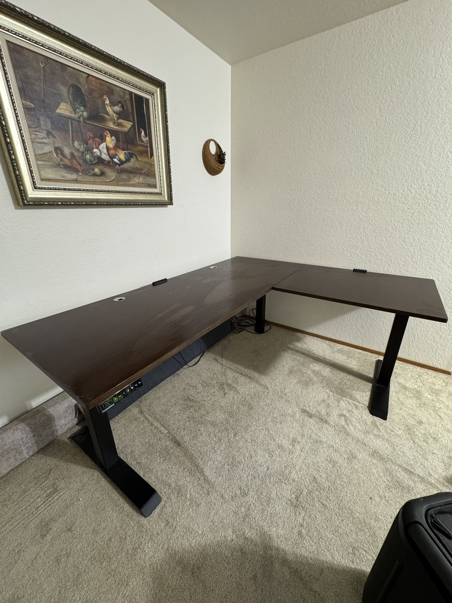 Adjustable L-Shaped Standing Desk – Good Condition