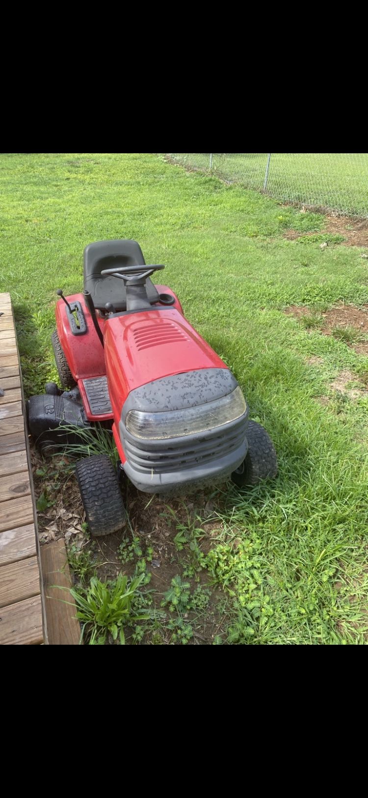 Riding Lawnmower runs. Needs Some Repair. Cutting Deck is Uneven. Also