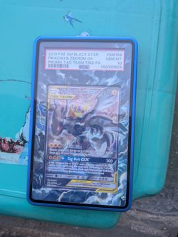 2019 p.m. sm black star Pikachu & Zekrom GX promo-Tag Team tins-FA