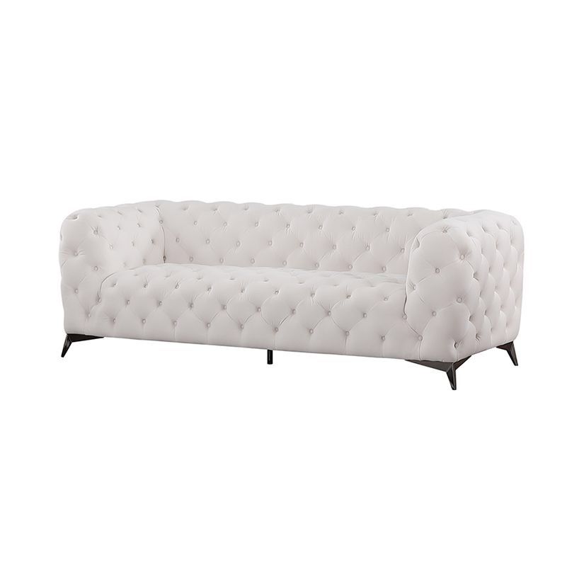 96.5’white Flannel Sectional Sofa
