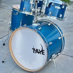 Taye ProX 4pc Drum Set Blue Lacquer 10" 12" 14" 22”
