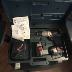Bosch Super 18 Volt Set Hammer Drill 2 Batteries Charger Case$60