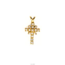 14K Gold Holy Cross 1/2 Ct Diamond Pendant