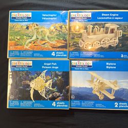 Lot Of 4 Creatology Wooden Puzzles 