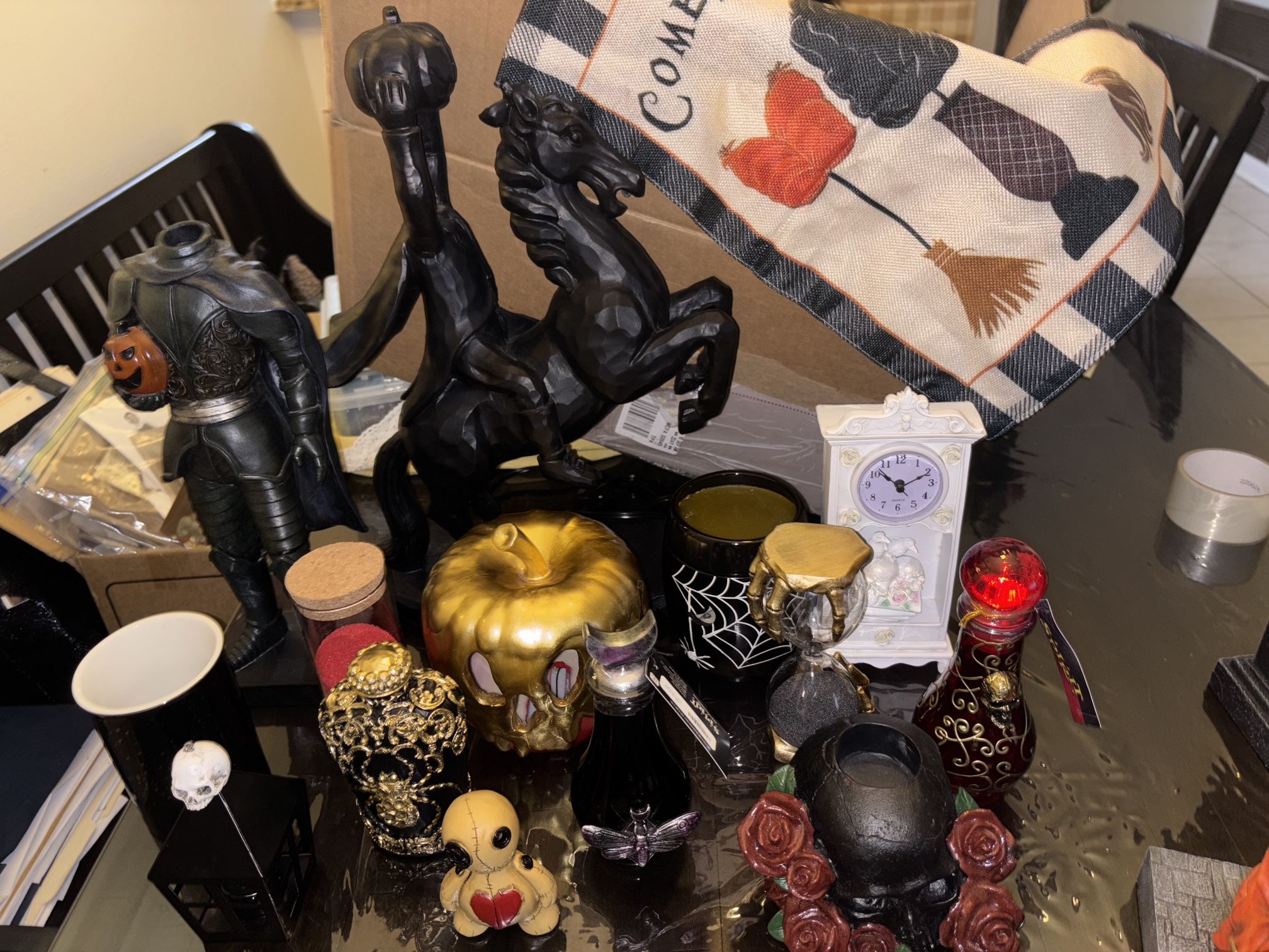 Halloween Decorations Potions Candle Holders Clock