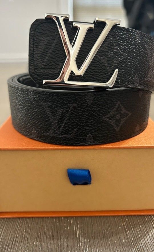 Lv Belt Silver With Black