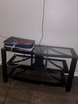 Black Glass 3-Tier TV Stand
