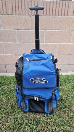 Boombah blue rolling bag