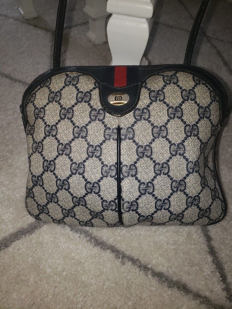 REAL Vintage Gucci Small Purse Gray Navy