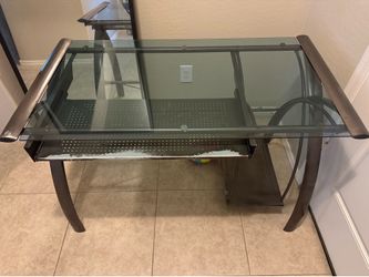 Computer desk - tempered glass