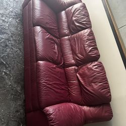 Red Leather Sofa Couch