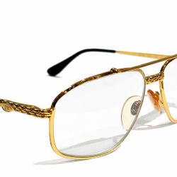 Ettore Bugatti EB Vintage Gold Eyeglass Frames Made In Italy