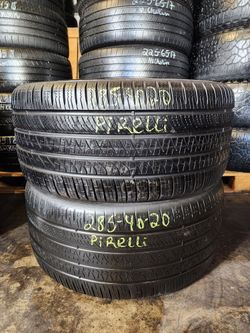 285 40R 20 PIRELLI P ZERO TIRES 2854020 USED TIRES (PAIR) MOUNT BALANCE INCLUDED