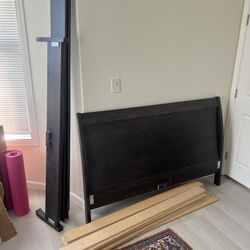 Dark Wood Queen Bed Frame  