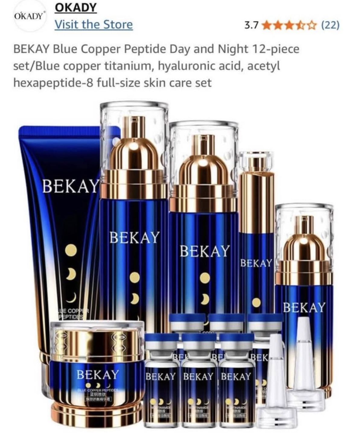 New completely sealed Bekay blue copper peptides skin care set 12 piece set
