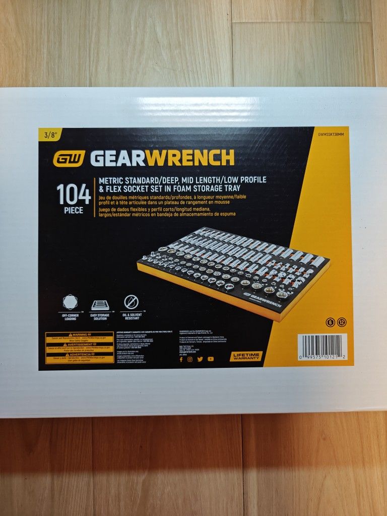 GEARWRENCH 104 Piece 3/8” Drive Master Metric Socket Set in Foam Storage Tray