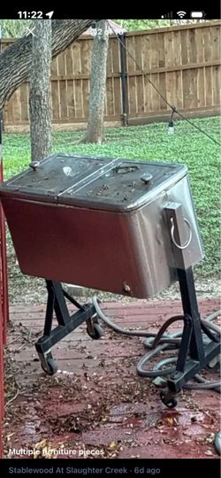 Metal Outdoor Cooler on Rolling Stand