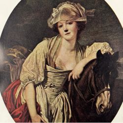 Jean-Baptiste Greuze The Milkmaid Original Vintage Fine Art Print 1930’s USA Antique Printed France/French School Collectible