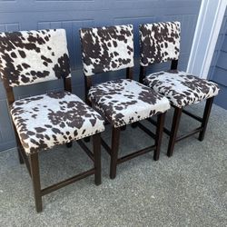 Three Piece Counter Top Chairs Good Condition 
