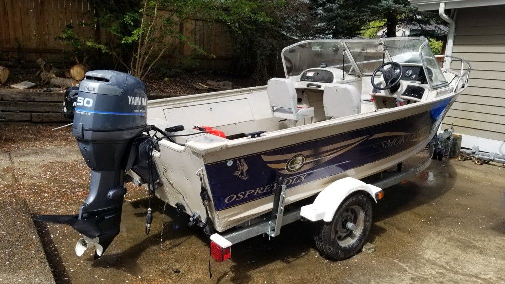 16 Aluminum boat Smoker craft Osprey Dlx 2001 for Sale in Puyallup, WA