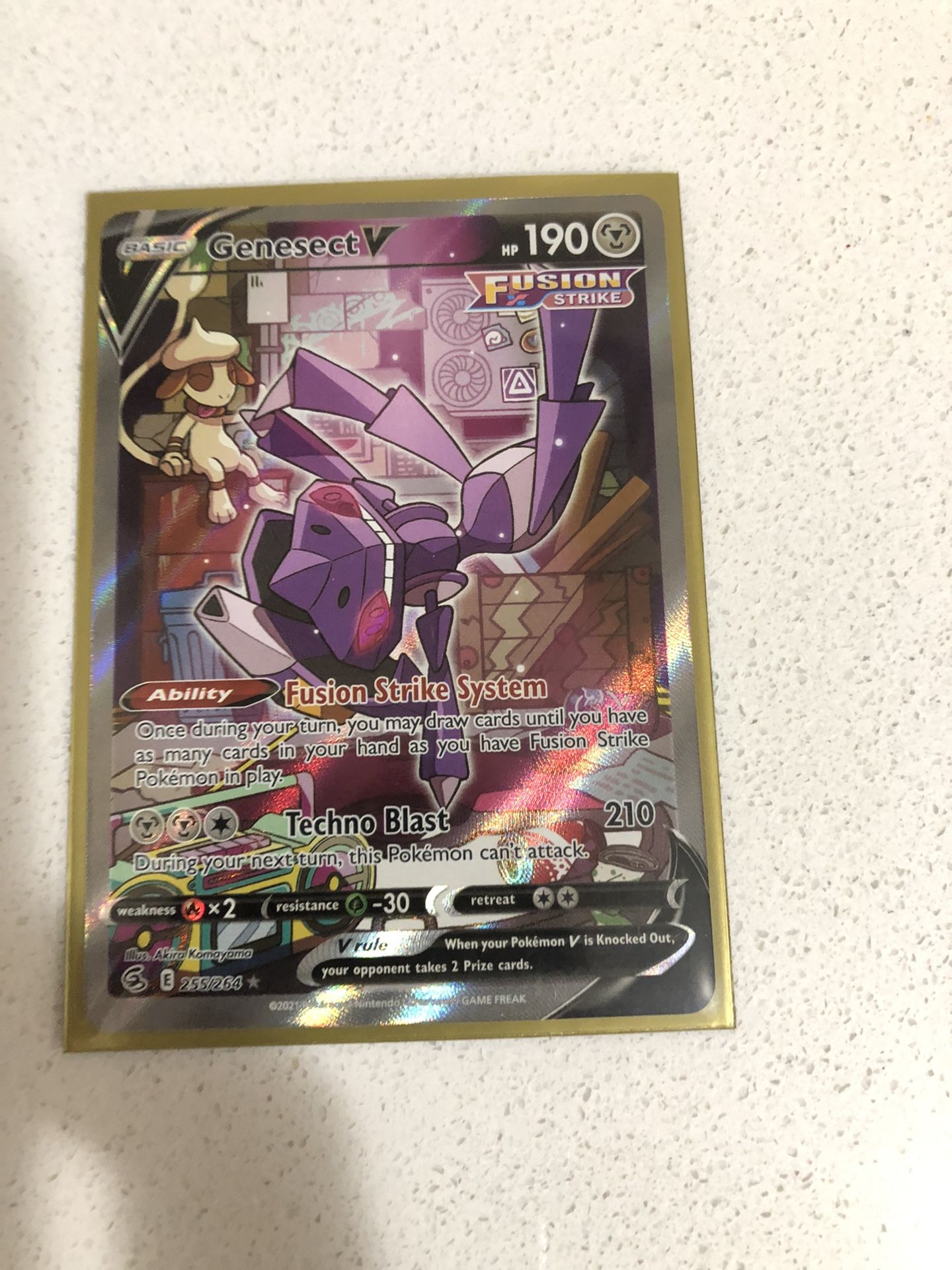 Pokemon - Fusion Strike - Genesect V - 255/264 - Full ART -NM/M - New *ALT  ART*