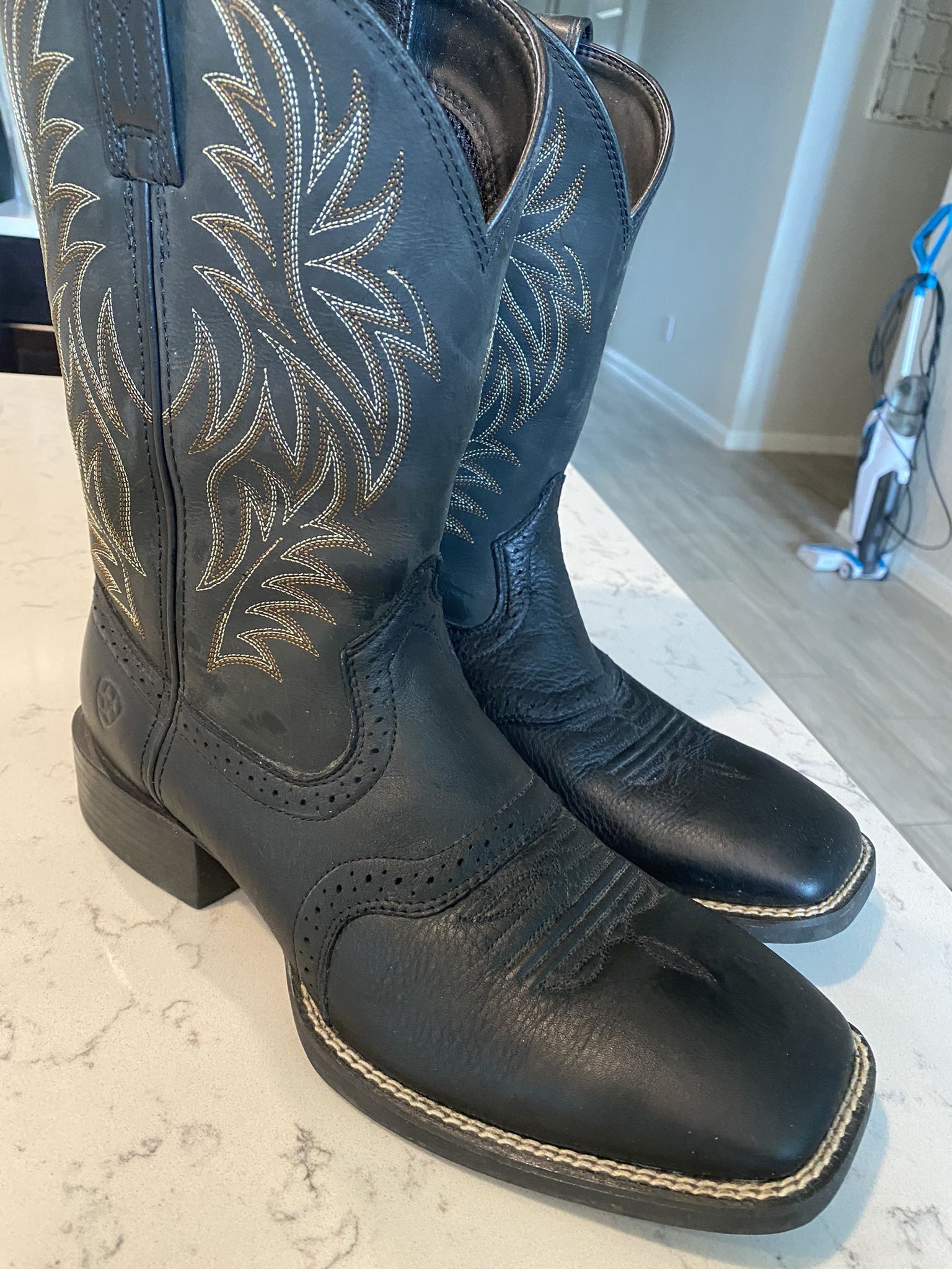 Arait Sport Wide Square Toe Cowboy Boot Size 10.5 D